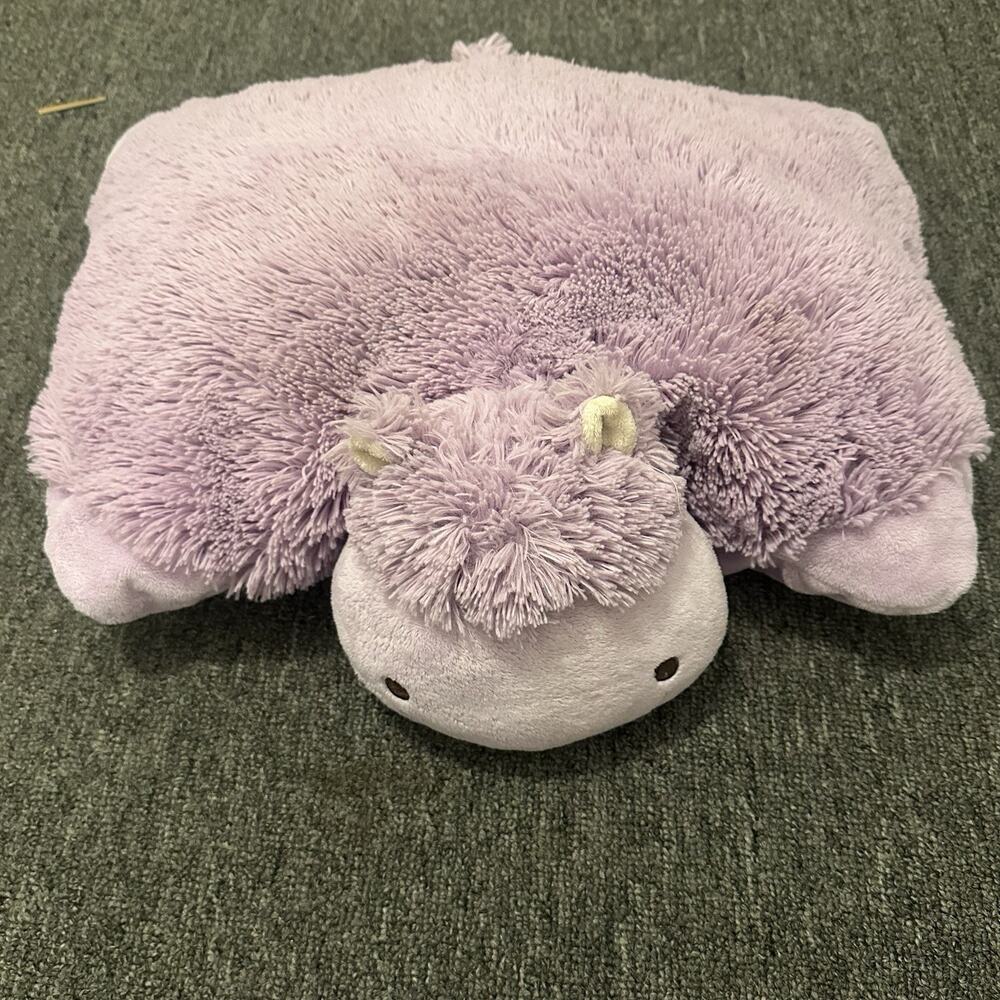 Pillow Pets Original Purple Hippo Plush Stuffed Animal 2010 Lavender Toy 19”